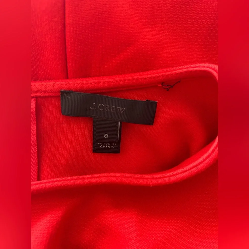 J. Crew Pleated Long Sleeve Red Knit Midi Dress - Picture 10 of 11